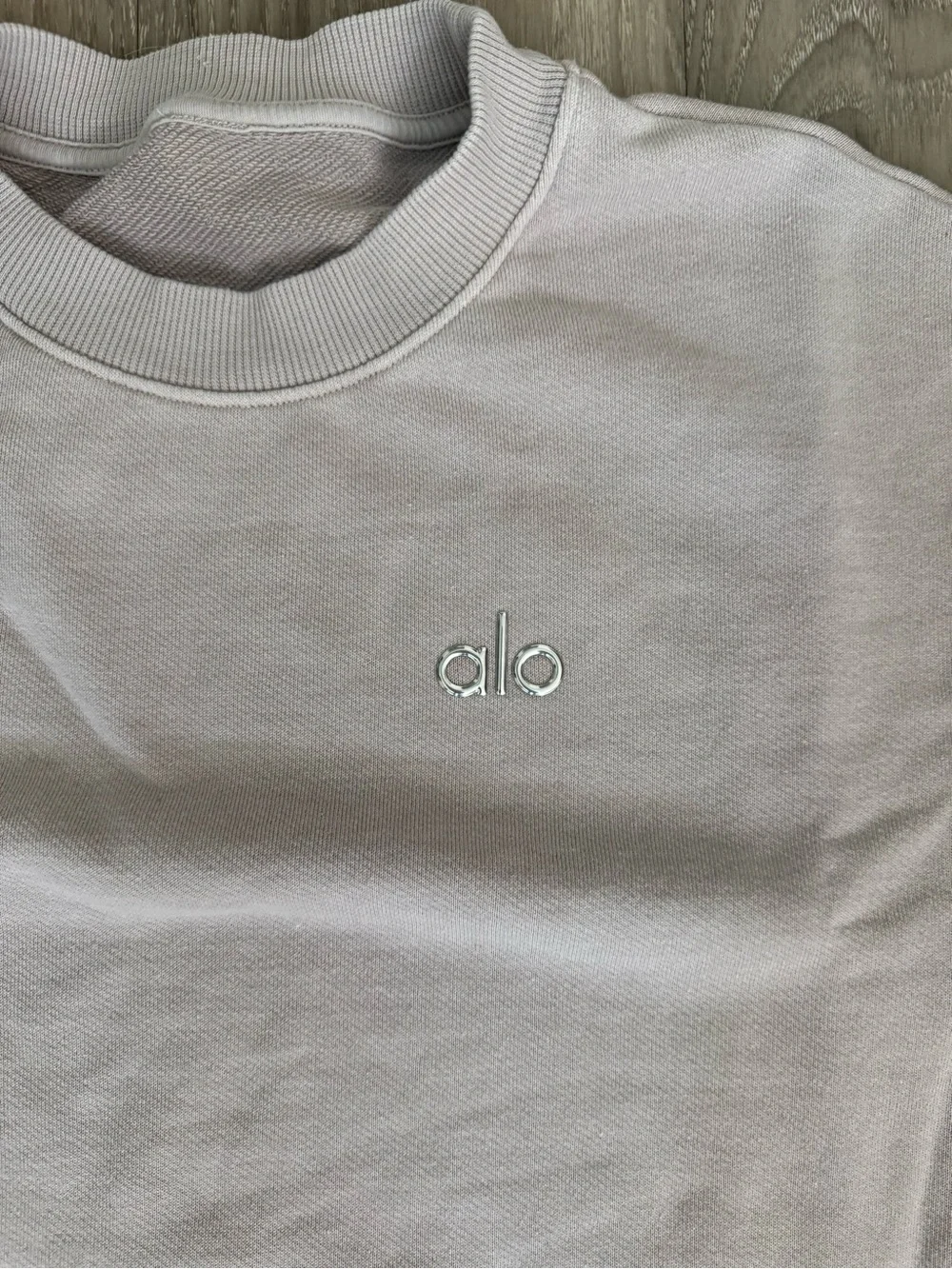 Alo Yoga Washed Accolade Crew Neck Sweatshirt Grey Sky Wash Oversized S